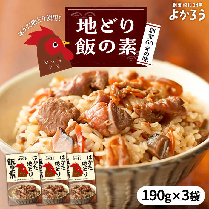 【ふるさと納税】地どり飯の素 セット 190g×3袋 《豊前市》【有限会社よかろう】[VBA008] はかた地どり 地鶏 鶏めし ご飯の素 地鶏飯 九州 博多