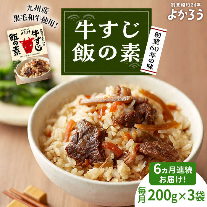 【ふるさと納税】【全6回定期便】牛すじ飯の素 セット 200g×3袋 《豊前市》【有限会社よかろう】[VBA027] ご飯の素 牛すじ飯 牛肉 ゆず ピリ辛