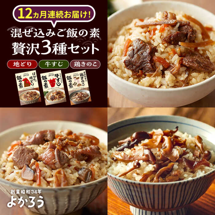 【ふるさと納税】【全12回定期便】よかろう 混ぜ込みご飯の素 贅沢3種 食べ比べ セット 詰め合わせ《豊前市》【有限会社よかろう】[VBA046] ご飯の素 九州 福岡