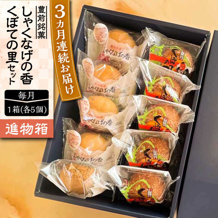 【ふるさと納税】【全3回定期便】【進物箱】くぼての里 5個 しゃくなげの香 5個 詰合せ《豊前市》【武蔵屋】[VBU035] お中元 ギフト 贈り物 和菓子 お土産 手土産 詰め合わせ 銘菓 27000 27000円｜福岡県豊前市