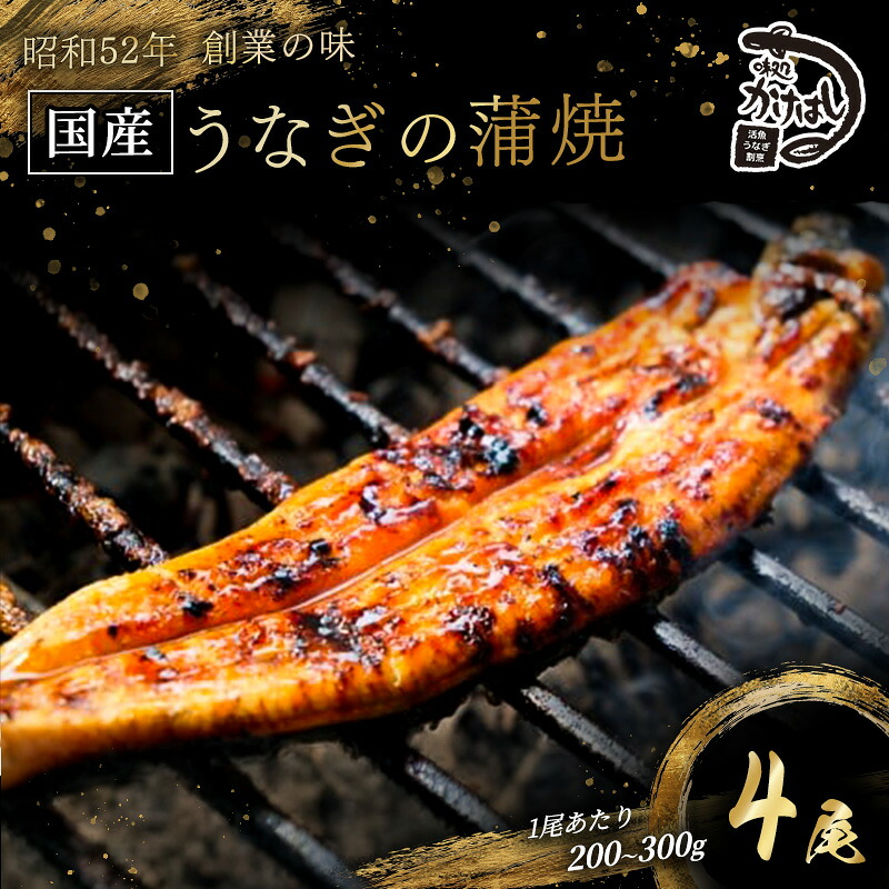 【ふるさと納税】創業40年 全てが職人による手焼き うなぎの蒲焼き 4尾 鰻