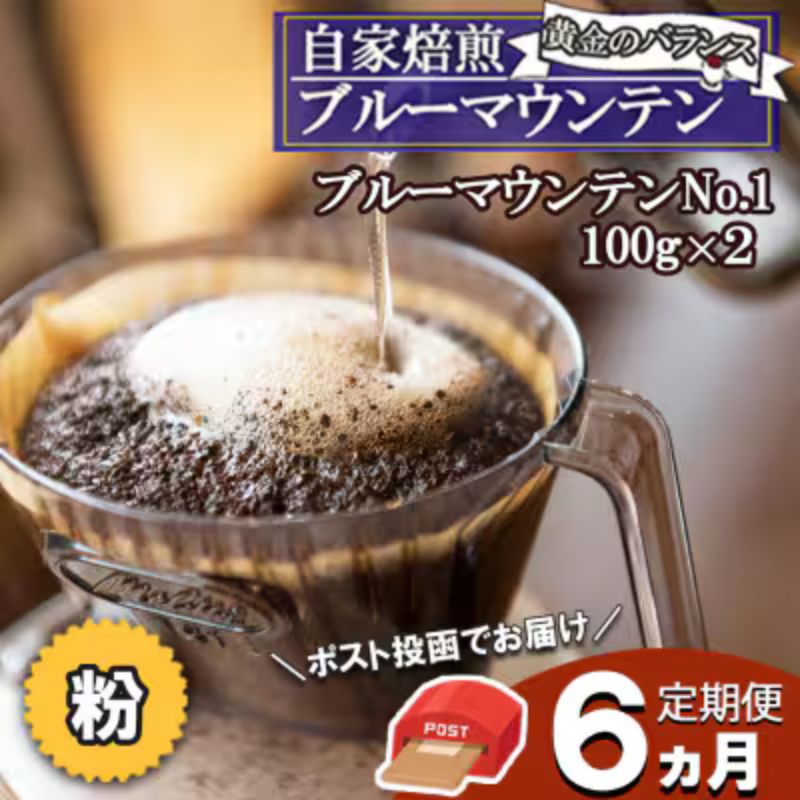 【ふるさと納税】【6ヵ月定期便】ブルーマウンテン・ストレート(粉)【ポスト投函】レギュラーコーヒー 珈琲 コーヒー 珈琲粉 コーヒー豆 珈琲豆 ドリップコーヒー ドリップ 自家焙煎珈琲 自家焙煎コーヒー 6回 お楽しみ 福岡 福岡県 小郡市