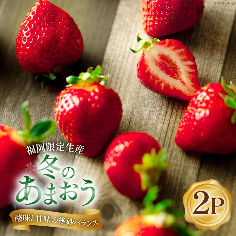 【ふるさと納税】【期間限定発送】甘酸っぱい！酸味と甘味を楽しむ苺 福岡限定生産【冬】あまおう 2パック [南国フルーツ 福岡県 筑紫野市 21760092] 苺 いちご イチゴ フルーツ 果物 くだもの 冷蔵