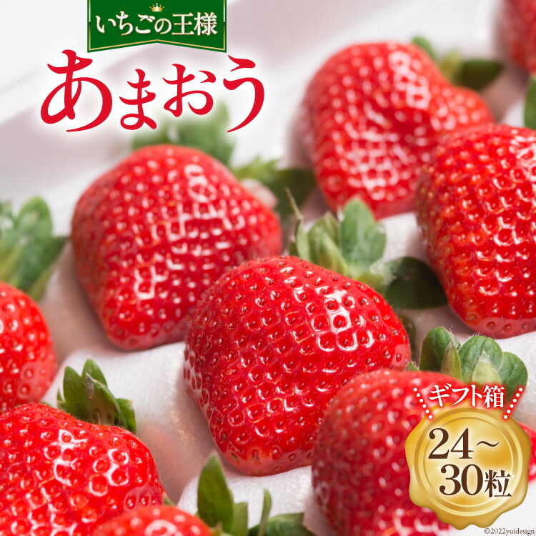 【ふるさと納税】【期間限定発送】大粒で真っ赤な果肉 溢れ出す果汁 福岡産 あまおう 24-30粒 ギフト箱 [南国フルーツ 福岡県 筑紫野市 21760093] 苺 いちご イチゴ フルーツ 果物 くだもの 冷蔵