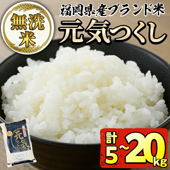 【ふるさと納税】<容量が選べる・令和7年産>福岡県産ブランド米「元気つくし」無洗米(5kg or 10kg or 20kg) お米 5キロ 10キロ 20キロ ごはん ご飯 常温 常温保存【ksg0377・ksg0379・ksg0381】【朝ごはん本舗】|福岡県春日市