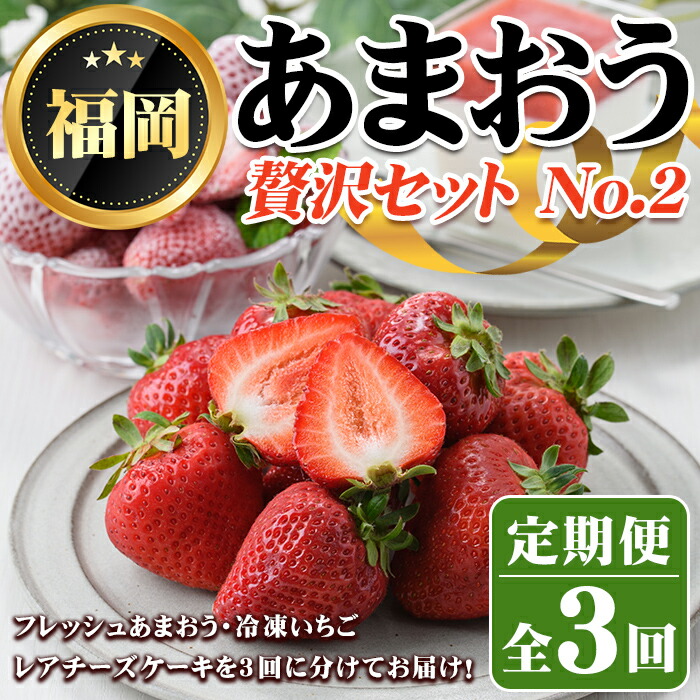 【ふるさと納税】《先行予約受付中・数量限定》＜定期便・全3回(3月・5月・7月)＞2026年3月からお届け！あまおう贅沢セット No.2(あまおう：計約500g 冷凍いちご：1.5kg レアチーズケーキ：計600g) いちご 苺 定期便  ＜離島配送不可＞【ksg1257】【THE FARM_strawberry】