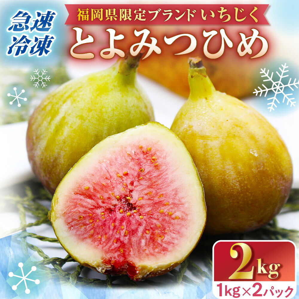 【ふるさと納税】急速冷凍！福岡県特産品プレミアムいちじく「とよみつひめ」冷凍いちじく 大容量2kg【JAほたるの里】_HA0279 送料無料 鮮やかなルビー色の果皮 肉厚な白い果肉 糖度17度 急速冷凍