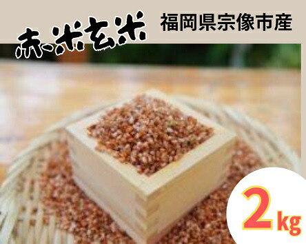 【ふるさと納税】循環型有機肥料で育った赤米玄米（もち米）2kg【アグリCATS】_HA1441 送料無料米 お米 もち米 農薬不使用 宗像市画像