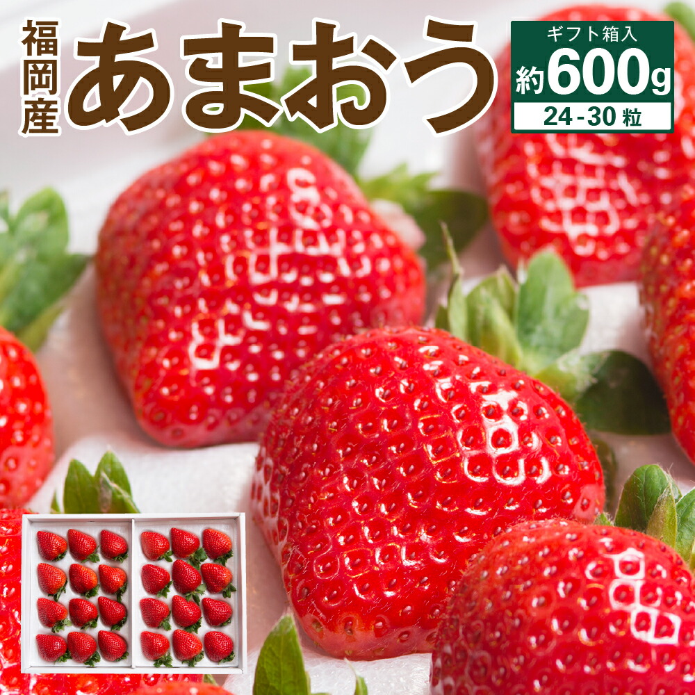 福岡産あまおう 24-30粒 約600g ギフト箱 苺 いちご イチゴ あまおう 果物 くだもの フルーツ 大粒 福岡限定生産 冷蔵配送 送料無料