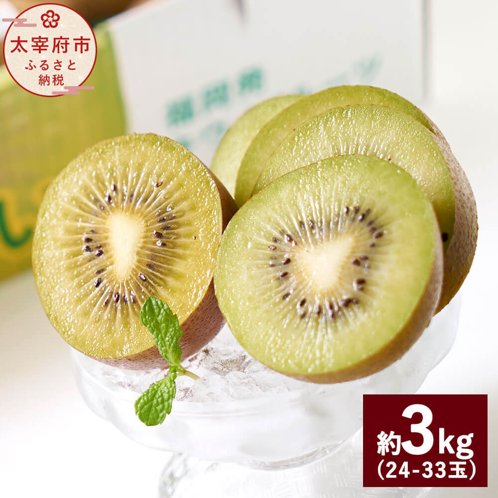 【ふるさと納税】＜予約＞福岡県産 ブランドキウイ 甘うぃ 約3kg 24-33玉 【2025年10月下旬～12月上旬発送予定】 キウイフルーツ 果物 くだもの フルーツ デザート スイーツ 送料無料