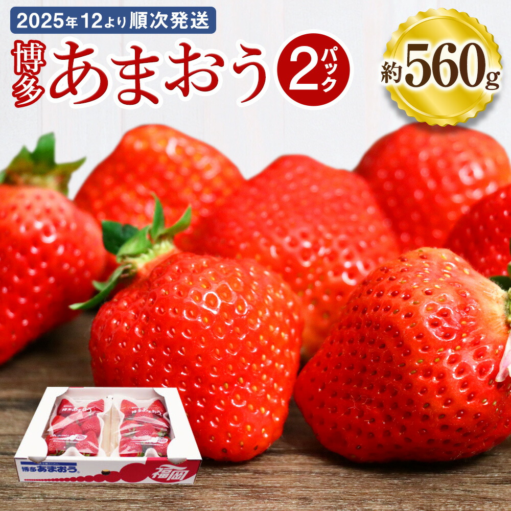 【ふるさと納税】博多あまおう 約280×2パック 約560g 国産 九州 福岡県産 イチゴ いちご 苺 果物 くだもの フルーツ 予約 送料無料【2025年12月発送】[G2260]