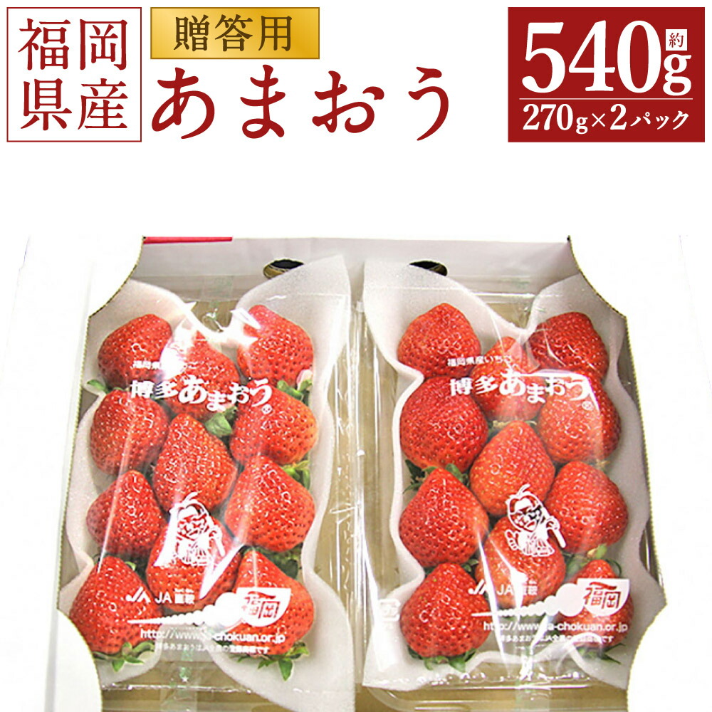 市場 ふるさと納税 約270g×2パック 先行予約 いちご 約540g あまおう 福岡県産 イチゴ 贈答用