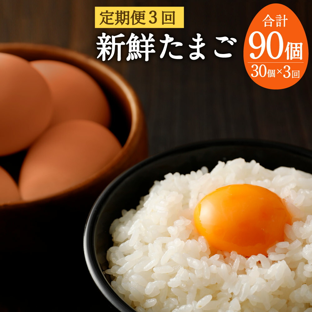 新鮮 たまご 合計90個 福岡県産 30個 3回 鶏卵 玉子 九州