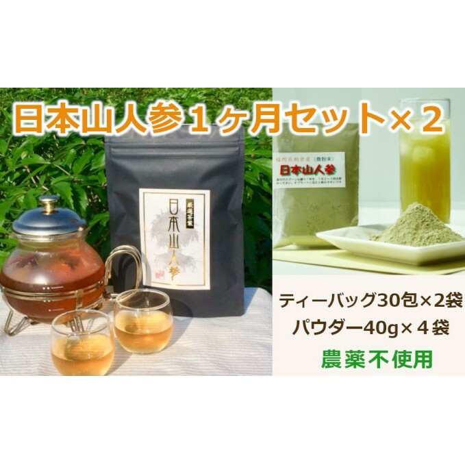 ★希少★日本山人参で夫婦で健康に!1か月分セット×2