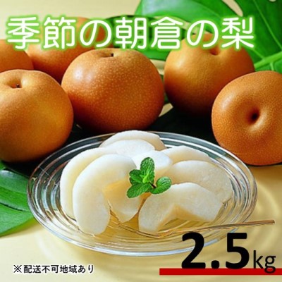 3000円 業界no 1 季節の朝倉の梨 2 5kg 2 6玉 配送不可