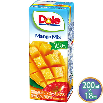 【ふるさと納税】ジュース マンゴー ミックス Dole 100％ 200ml×18本 飲料類 果汁飲料 フルーツジュース 飲み物 果物 フルーツ パックジュース 持ち運び ミックスジュース