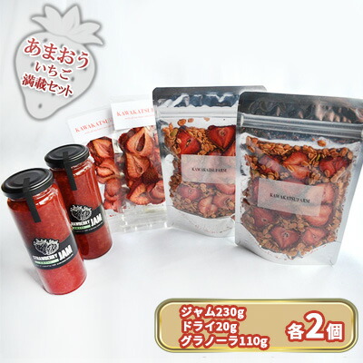 【ふるさと納税】ジャム ドライフルーツ グラノーラ セット あまおうジャム 230g×2＋あまおうドライ 20g×2＋いちごいちごいちごあまおうグラノーラ 110g×2 加工食品 イチゴジャム ストロベリージャム シリアル 特別栽培