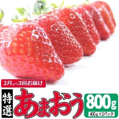 【ふるさと納税】定期便 3ヶ月 いちご あまおう 800g 特選 あまおう 2027年2月より発送 イチゴ 苺 フルーツ 果物 デザート 3回 お楽しみ ※配送不可:離島 お届け:2027年2月~4月|福岡県朝倉市