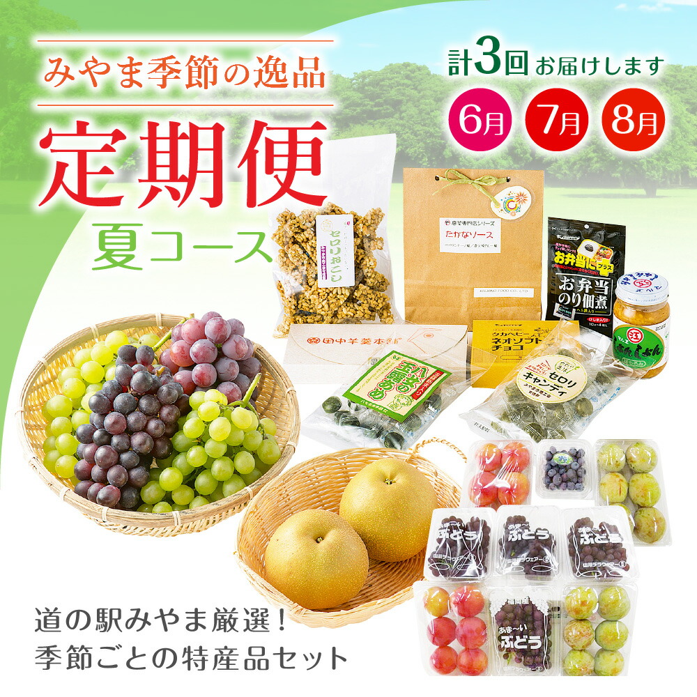 売れ筋新商品 みやま季節の逸品コース 3ヵ月 計3回 フルーツ 野菜 葡萄 ぶどう デラウェア ピオーネ スモモ すもも 梨 ブルーベリー カレー ジャム 旬 セット 詰め合わせ 福岡県産 九州産 定期発送 定期便 送料無料 Fucoa Cl