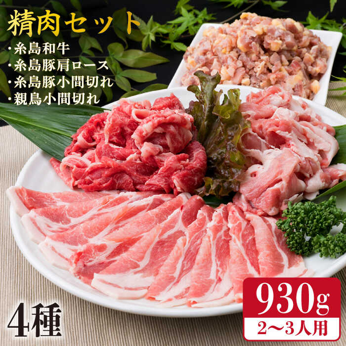 【ふるさと納税】牛・豚・鶏 日常使い セット 930g（2〜3人前・4種） 糸島市 / 糸島ミートデリ工房 [ACA192] 精肉 10000円 1万円画像