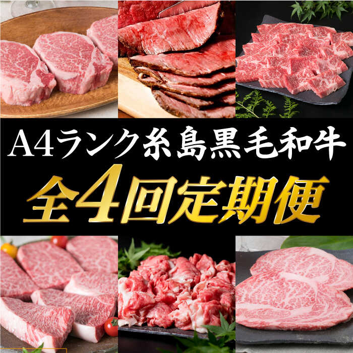 【ふるさと納税】【全4回定期便】糸島黒毛和牛 食べ比べ セット 合計 7.42kg (シャトーブリアン サーロイン カルビ ローストビーフ ロース ヒレ バラ モモ 切り落とし) 【糸島ミートデリ工房】 [ACA073] 黒毛和牛 冷凍配送 500000円 50万円｜福岡県糸島市