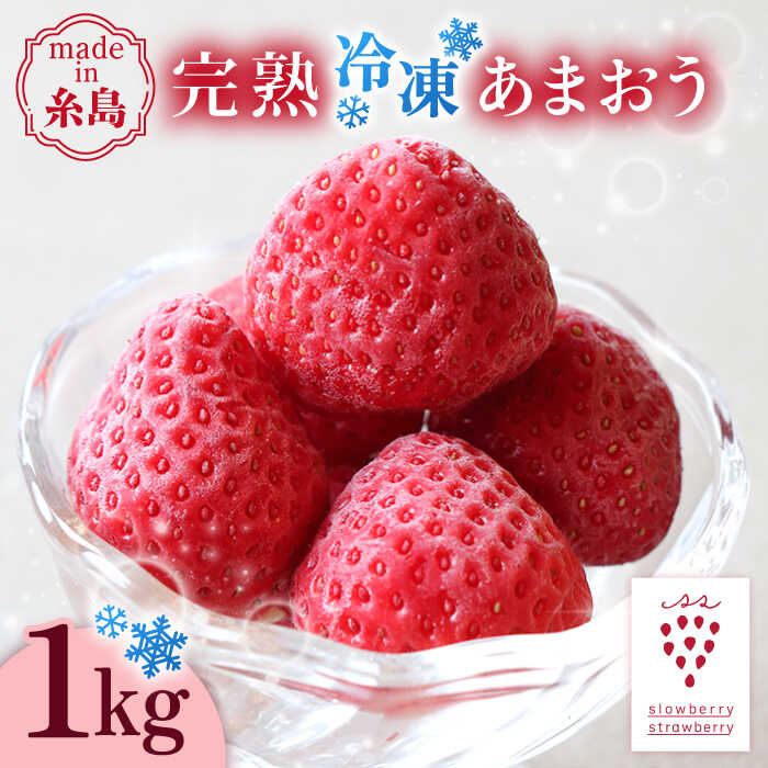 【ふるさと納税】完熟 冷凍 あまおう 1kg 糸島市 / slowberry strawberry[APJ006] 冷凍いちご 苺 10000円