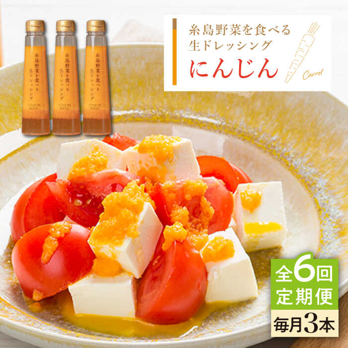 【ふるさと納税】【全6回定期便】【ご家庭用】糸島野菜を食べる生ドレッシング (人参) 3本セット【糸島正キ】 [AQA030] 常温73000円 7万3千円