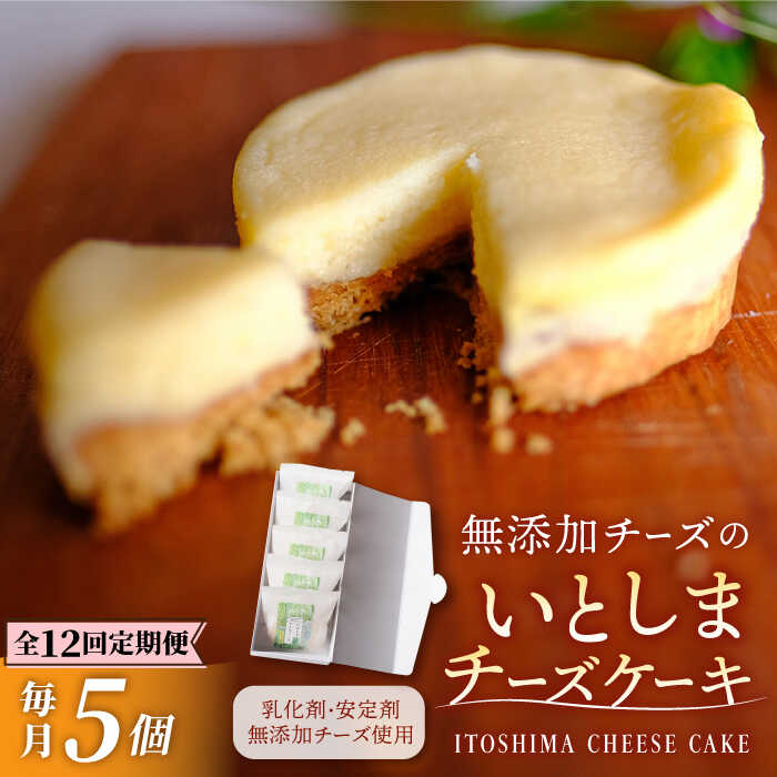 【ふるさと納税】【全12回定期便】無添加チーズのいとしまチーズケーキ【5個入り】糸島市 / 糸島手造り工房 爽風 [ATA007] 10万6千円106000円