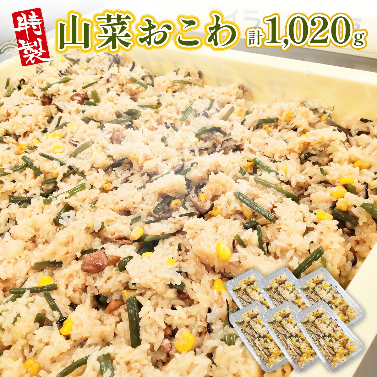 【ふるさと納税】 特製 特製 山菜おこわ 170g 6p [アイライズ工房 福岡県 宇美町 um40azo730002] 山菜 おこわ 惣菜 レトルト 冷凍｜福岡県宇美町