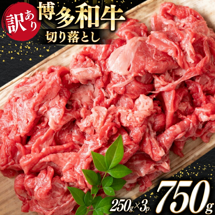 【ふるさと納税】 牛肉 訳あり A4 A5 博多和牛 切り落とし 250g 3p 計750g [木村食品 福岡県 宇美町 um40beg040037] 訳アリ 牛 肉 牛バラ 肩肉 バラ肉｜福岡県宇美町