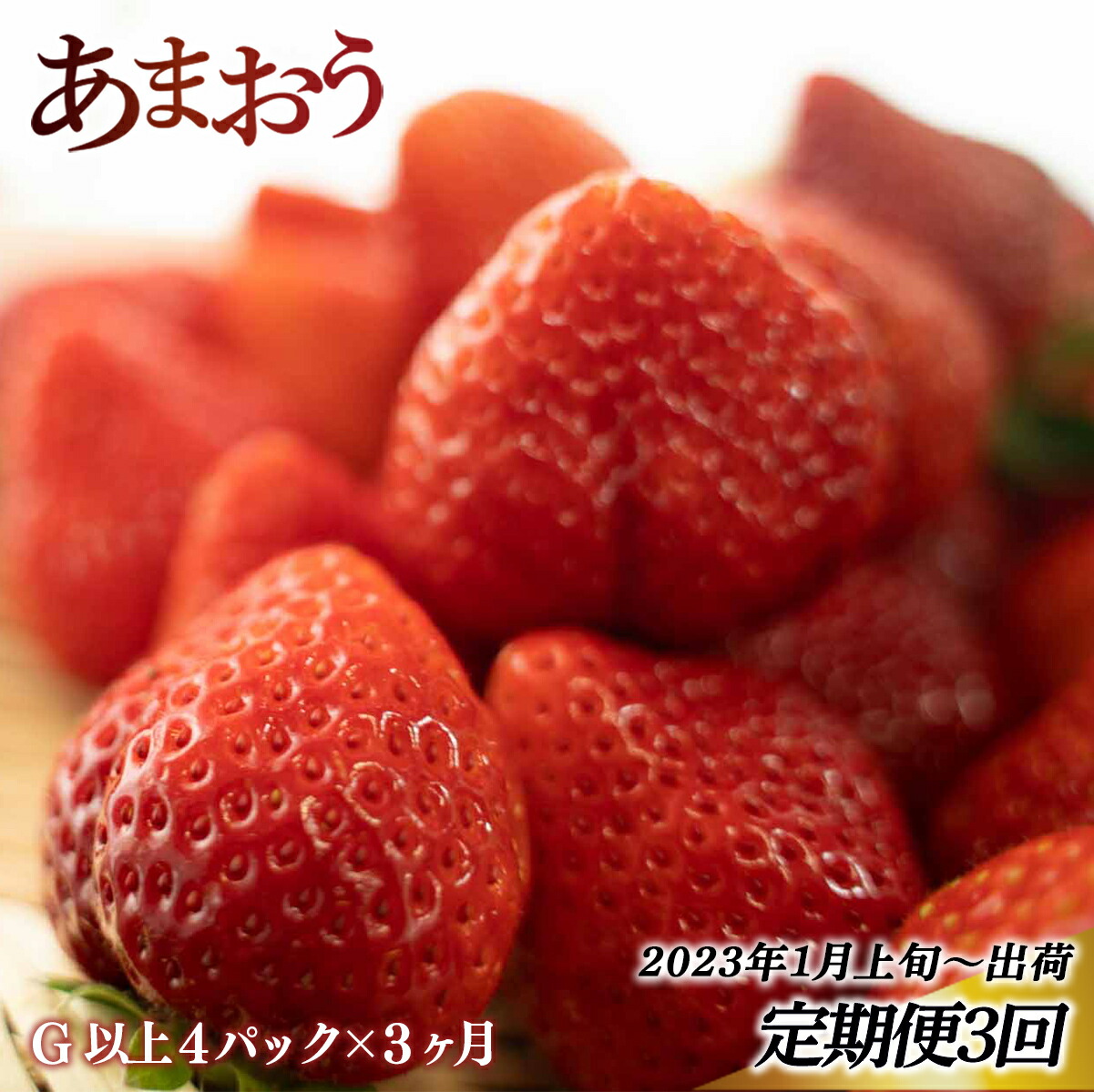 福岡県産 あまおうG以上 4パック 定期便3回 合計3000g 先行予約 送料無料 いちご 果物 フルーツ Gサイズ TY034 2023年1月 2月  3月に発送予定 女性が喜ぶ♪