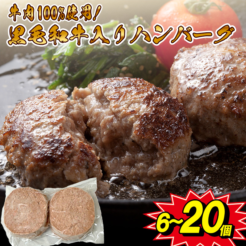 【ふるさと納税】 牛100％ 黒毛和牛入り 肉汁溢れる ハンバーグ ステーキ  選べる個数 SF087-0  120g お試し 6個 20個 【福岡県 須恵町】