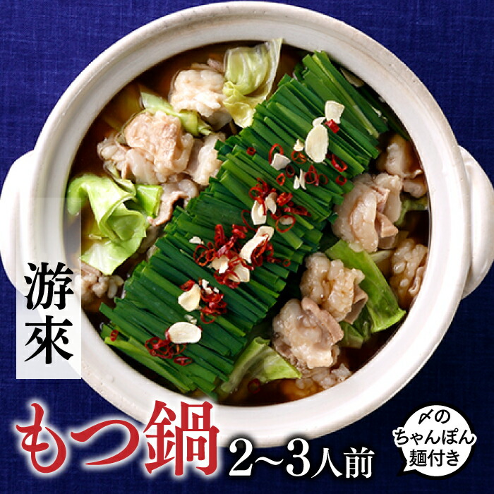 【ふるさと納税】【游來】もつ鍋2～3人前セット.AD082
