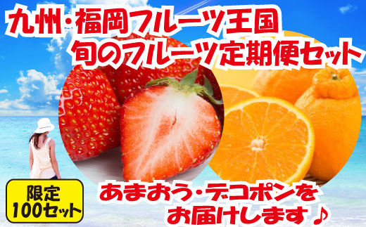 【ふるさと納税】【予約受付中】九州・福岡フルーツ王国.旬のフルーツ定期便Ｉセット 全2回 あまおう デコポン いちご 苺 不知火 旬 季節 果物.BC008