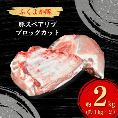 【ふるさと納税】工場直送・鮮度抜群・ダイナミック　【ふくよか豚】豚スペアリブブロックカット2枚　約2kg_豚スペアリブブロックカット2枚　約2kg　豚スペアリブ 豚肉 ブタ肉 ぶた肉 塊肉 ブロック肉 お肉 スペアリブ ふくよか豚 BBQ【配送不可地域：離島】【1028580】｜福岡県水巻町