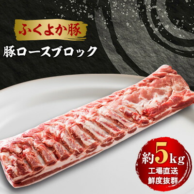 【ふるさと納税】工場直送・鮮度抜群・ダイナミック　【ふくよか豚】豚ロースブロック　約5kg【配送不可地域：離島】【1028582】