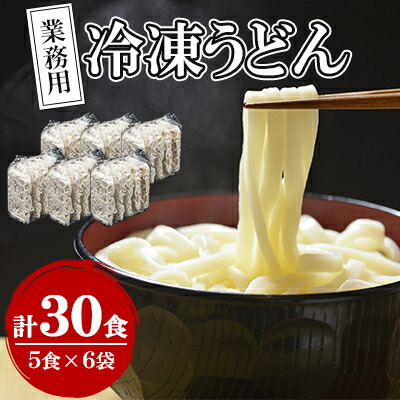 【ふるさと納税】業務用冷凍うどん　30食(5食×6袋)【配送不可地域：離島】【1366381】