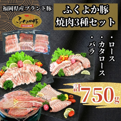 【ふるさと納税】ふくよか豚焼肉3種セット750g(ロース・カタロース・バラ各250g)_ロース 肩ロース バラ モモ ロース肉 肩ロース肉 バラ肉 モモ肉 小分け ブタ肉 焼きそば 豚汁 冷凍 福岡県 福岡 九州 グルメ お取り寄せ【配送不可地域:離島】【1566244】|福岡県水巻町