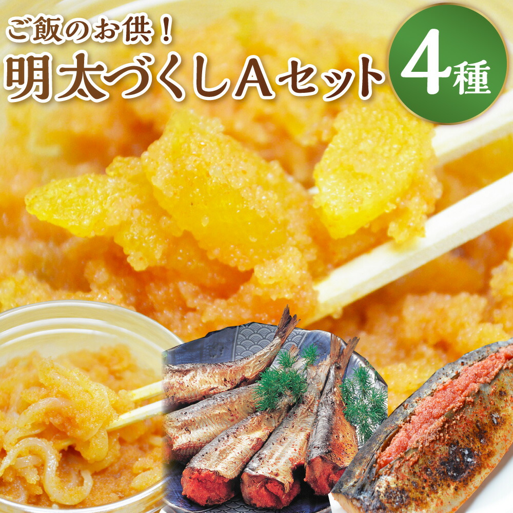【ふるさと納税】ご飯のお供！明太づくし Aセット（数の子明太・いか明太・さば明太・いわし明太）ごはんのお供 おつまみ 数の子 明太子 イカ イカ明太 サバ イワシ 和え物 4種 セット 冷凍 お取り寄せ グルメ 福岡県 岡垣町 送料無料