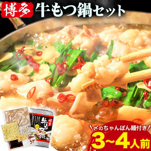 【ふるさと納税】 もつ鍋 博多 牛もつ鍋 セット 3~4人前 株式会社木村食品《30日以内に出荷予定(土日祝除く)》福岡県 鞍手郡 小竹町 牛 牛肉 もつ 鍋 送料無料