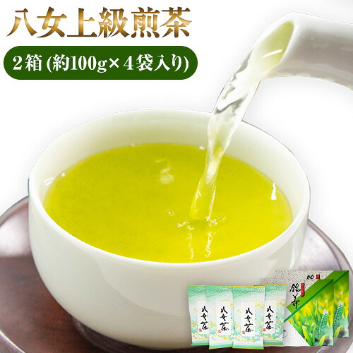 【ふるさと納税】八女上級煎茶 2箱 約100g×4袋 福岡県 鞍手郡 小竹町《30日以内に出荷予定(土日祝除く)》 送料無料|福岡県小竹町