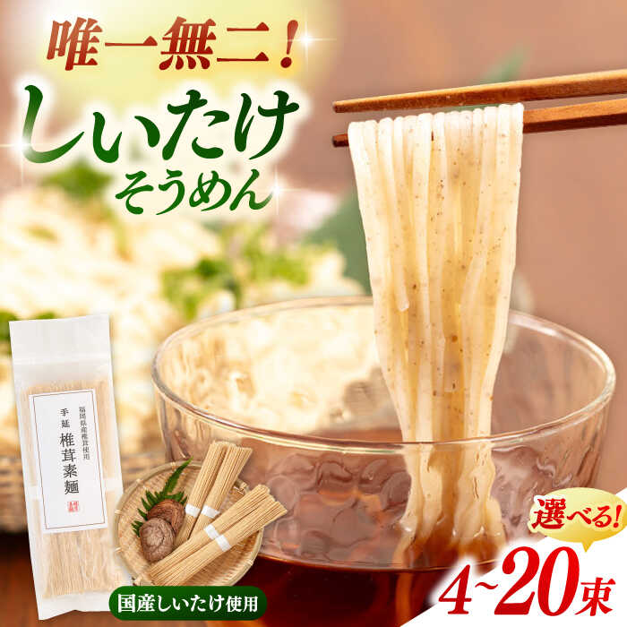 【ふるさと納税】しいたけ素麺 4束 or 20束 ▼ 麺 そうめん 素麺 シイタケ 椎茸 そうめん 島原 椎茸 贈答 出汁 だし 減塩 健康 ヘルシー 送料無料 桂川町/オドラ株式会社[ADBA008] 10000 以上 10000円 以上 1万円 以上
