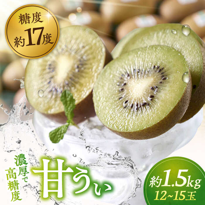 【ふるさと納税】【先行受付】福岡産ブランド キウイ 甘うぃ 約1.5kg（12-15玉） ▼ フルーツ 果物 キウイフルーツ くだもの 桂川町/南国フルーツ株式会社[ADBW024]