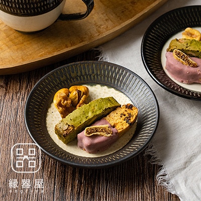 【ふるさと納税】小石原焼 カネハ窯 飛び鉋一皿【小】(茶引っ敷き) AA35