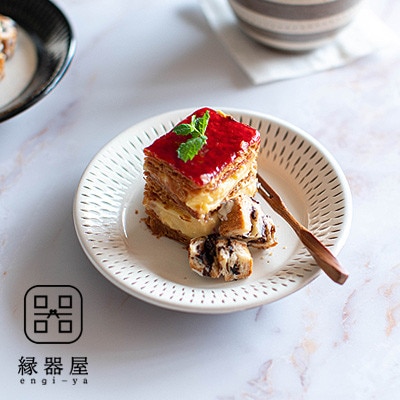 【ふるさと納税】小石原焼 カネハ窯 飛び鉋一皿【小】(白×白ツヤ) AA40