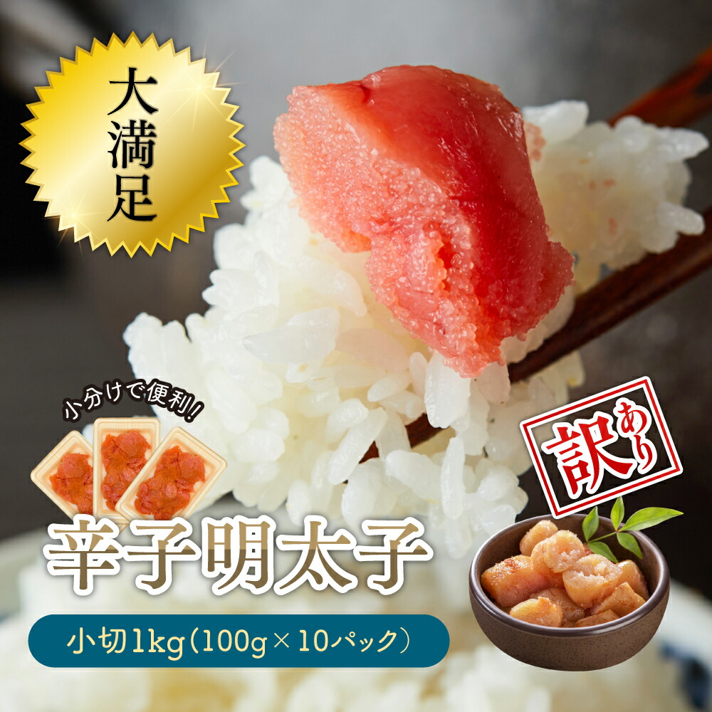 【ふるさと納税】大満足！小分けで便利！【訳あり】辛子明太子　小切1ｋｇ（100ｇ×10ｐ） 3G28-S 7,700円