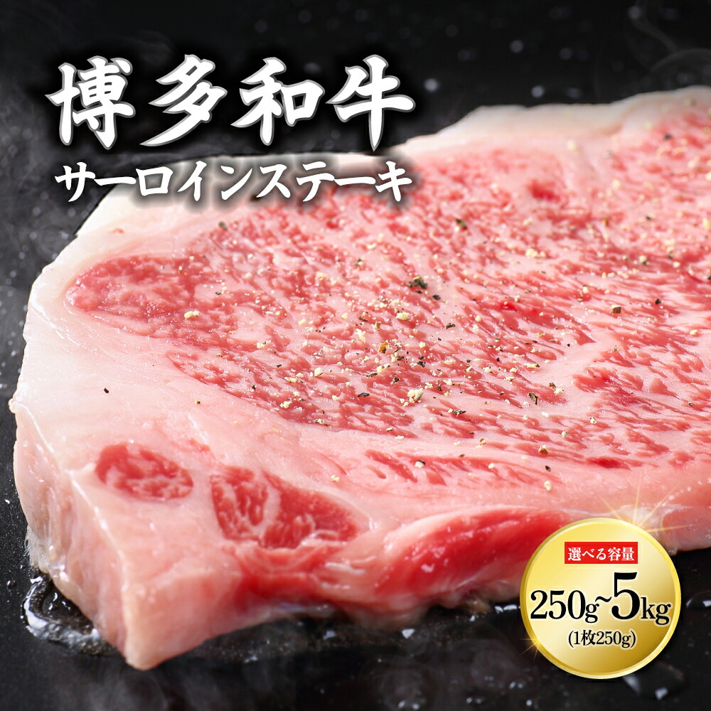 【ふるさと納税】博多和牛 サーロインステーキ ＜選べる容量＞ 250g～5kg /計250g(250g&times;1枚)/計500g(250g&times;2枚) /計1kg(250g&times;4枚)/【訳あり】計5kg(250g2枚入り&times;10P) ステーキ サーロイン 焼肉 バーベキュー 焼くだけ 牛肉 肉 和牛 国産牛 福岡県 東峰村 3G10-S｜福岡県東峰村