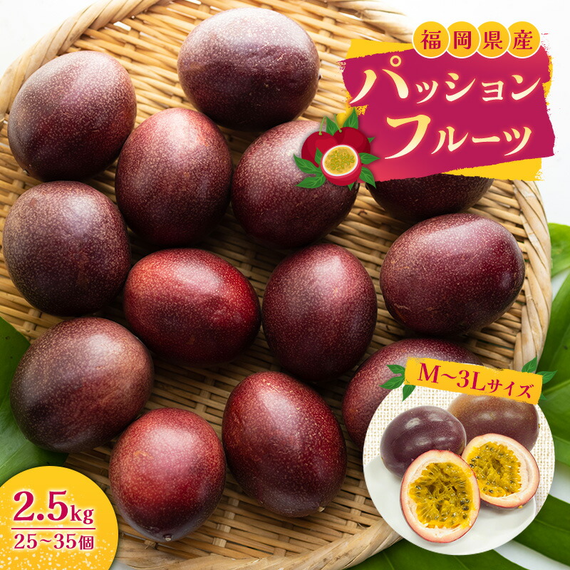 【ふるさと納税】福岡県産 パッションフルーツ 2.5kg (M～3Lサイズ 25～35個) 果物 フルーツ ※配送不可:離島　お届け：2025年7月上旬～8月下旬まで