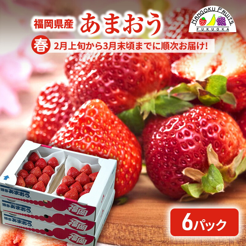 【ふるさと納税】【春】福岡産あまおう6パック いちご  苺 イチゴ フルーツ 果物 ※配送不可:離島　お届け：2026年2月1日～3月31日まで
