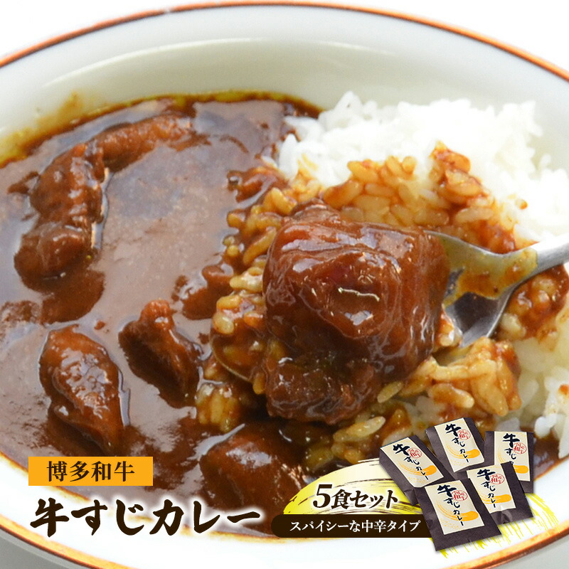 【ふるさと納税】レトルトカレー セット 5食 博多和牛 牛すじカレー 200g×5 レトルト カレー 牛肉 肉 お肉 レトルト食品 じっくり煮込んだバリうま ゴロッと入ったコラーゲン♪